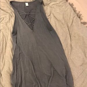 Criss cross grey/blue dress